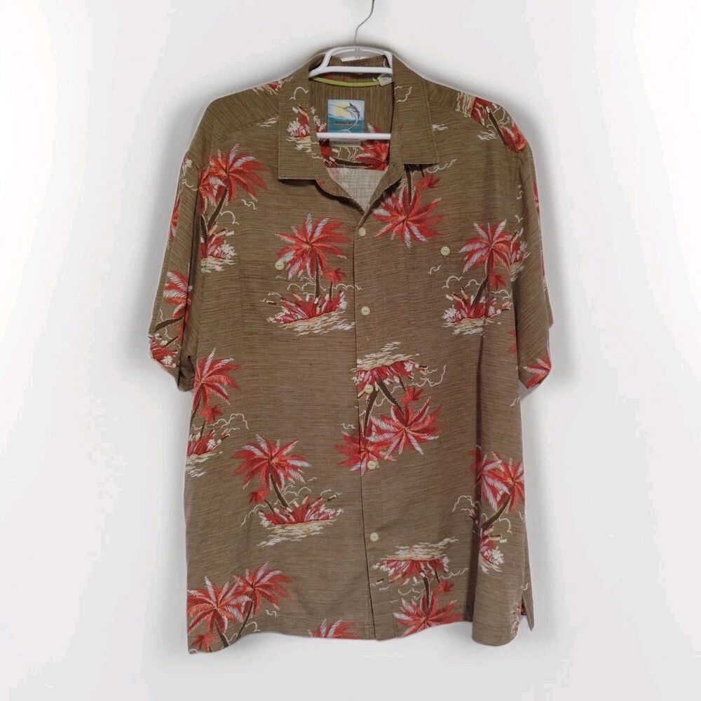 Tommy Bahama Mens floral Silk Shirt Island Modern Fit XLX